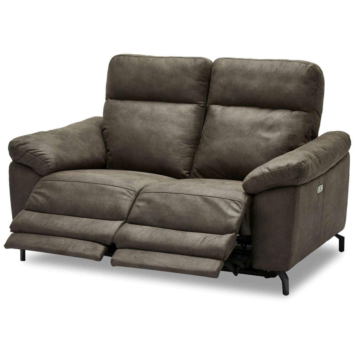 Selesta 2-Sitzer Sofa – mit Elektrische Relaxfunktion, USB - Stoffbezug Taupe Grau