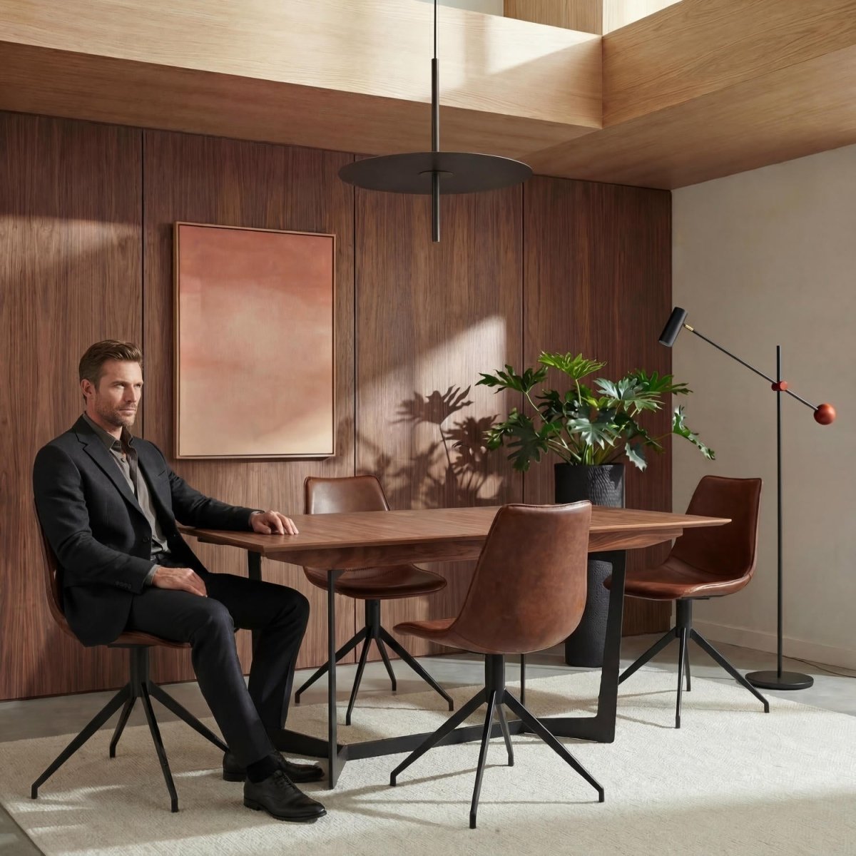 6er Set Esszimmerstühle Isabel - Drehbar - Cognacbraun - IBBE DESIGN - FURNHOUSE