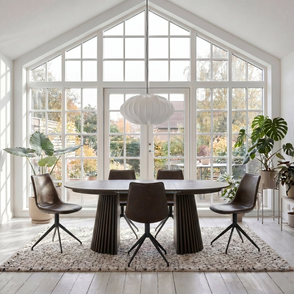6er Set Esszimmerstühle Isabel - Drehbar - Dunkelbraun - IBBE DESIGN - FURNHOUSE