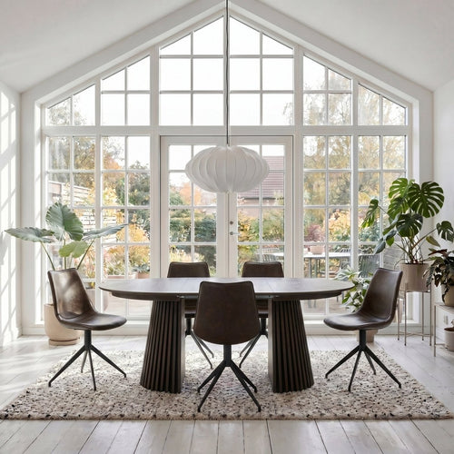 6er Set Esszimmerstühle Isabel - Drehbar - Dunkelbraun - IBBE DESIGN - FURNHOUSE