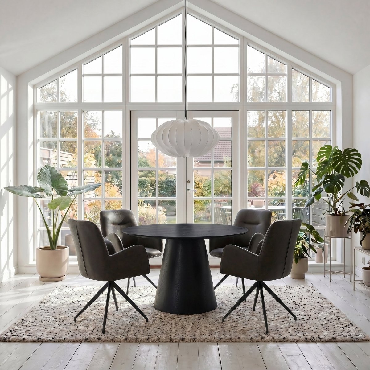6er Set Esszimmerstühle mit Armlehne Jennifer - Drehbar - Dunkelbraun - IBBE DESIGN - FURNHOUSE
