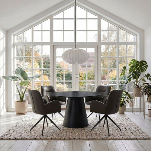 6er Set Esszimmerstühle mit Armlehne Jennifer - Drehbar - Dunkelbraun - IBBE DESIGN - FURNHOUSE