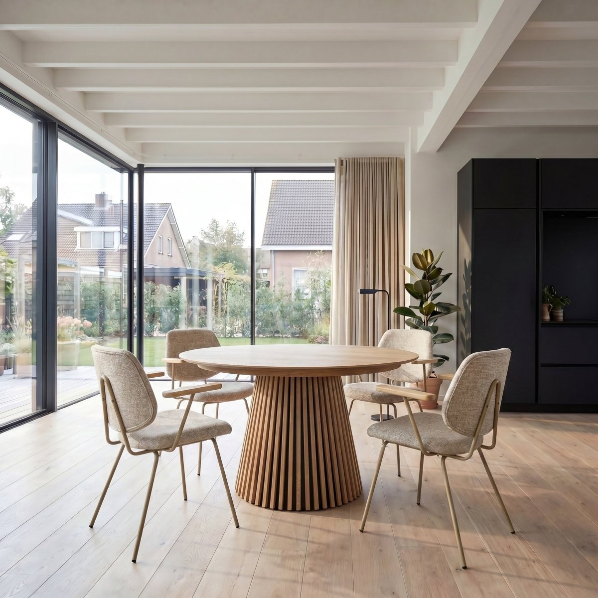 6er Set Esszimmerstühle mit Armlehne Sofia - Beige - IBBE DESIGN - FURNHOUSE