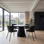 4er Set Esszimmerstühle Nanna - Stoff Schwarz - FURNHOUSE