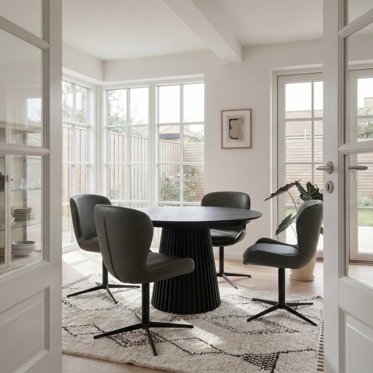 6er Set Esszimmerstühle Nicklas - Drehbar - Olivgrün - IBBE DESIGN - FURNHOUSE