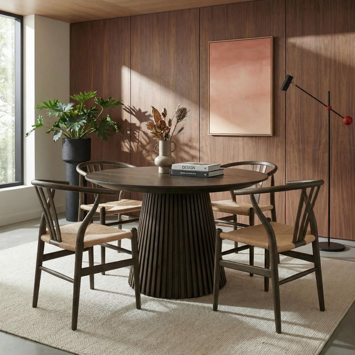 6er Set Esszimmerstühle Nikoline mit Geflechtsitz - Räuchereiche - IBBE DESIGN - FURNHOUSE