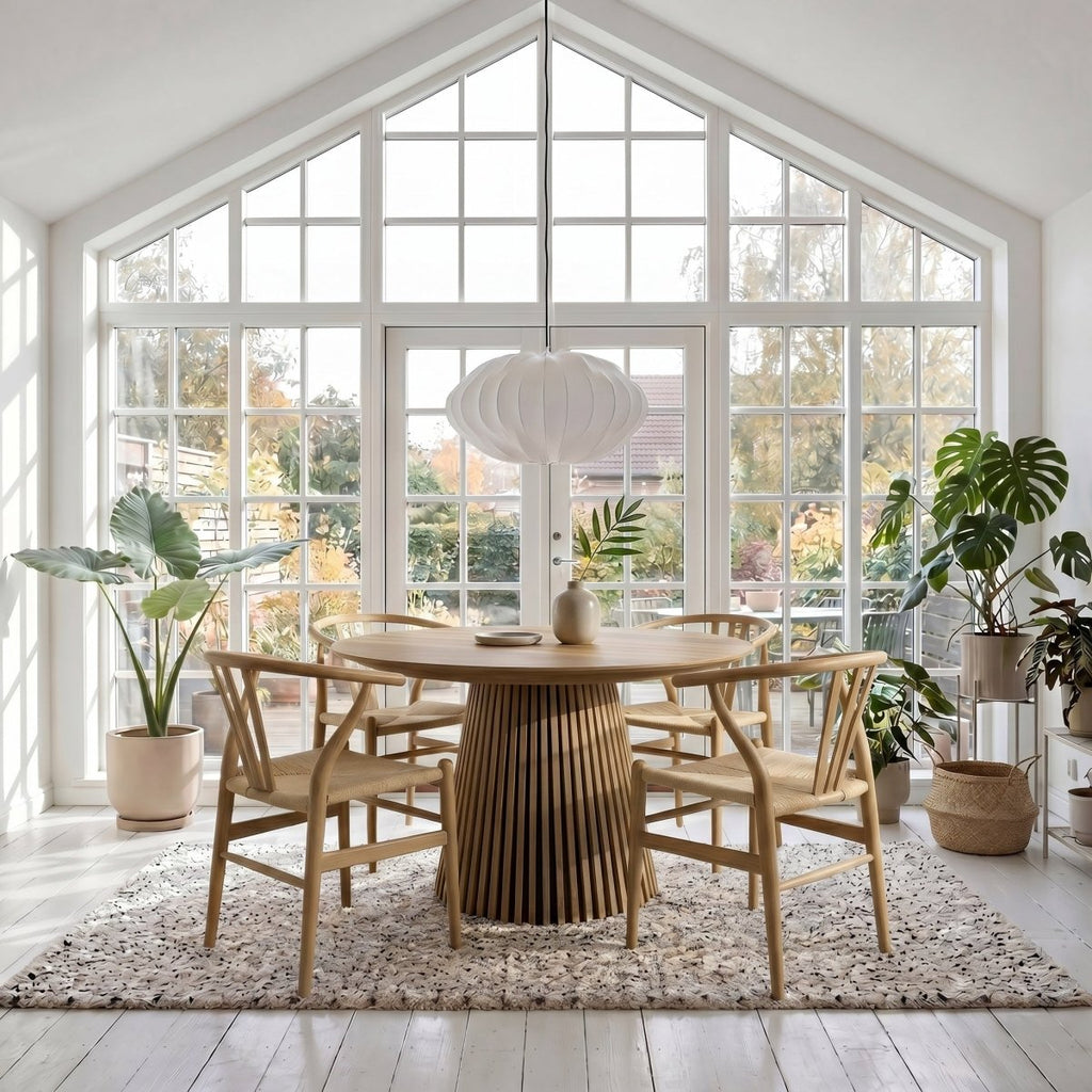 6er Set Esszimmerstühle Nikoline mit Geflechtsitz - Wildeiche - IBBE DESIGN - FURNHOUSE
