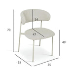 Maße Esszimmerstuhl Diana Beige: 55 x 55 x 70 cm (B x T x H), Sitzhöhe 49 cm