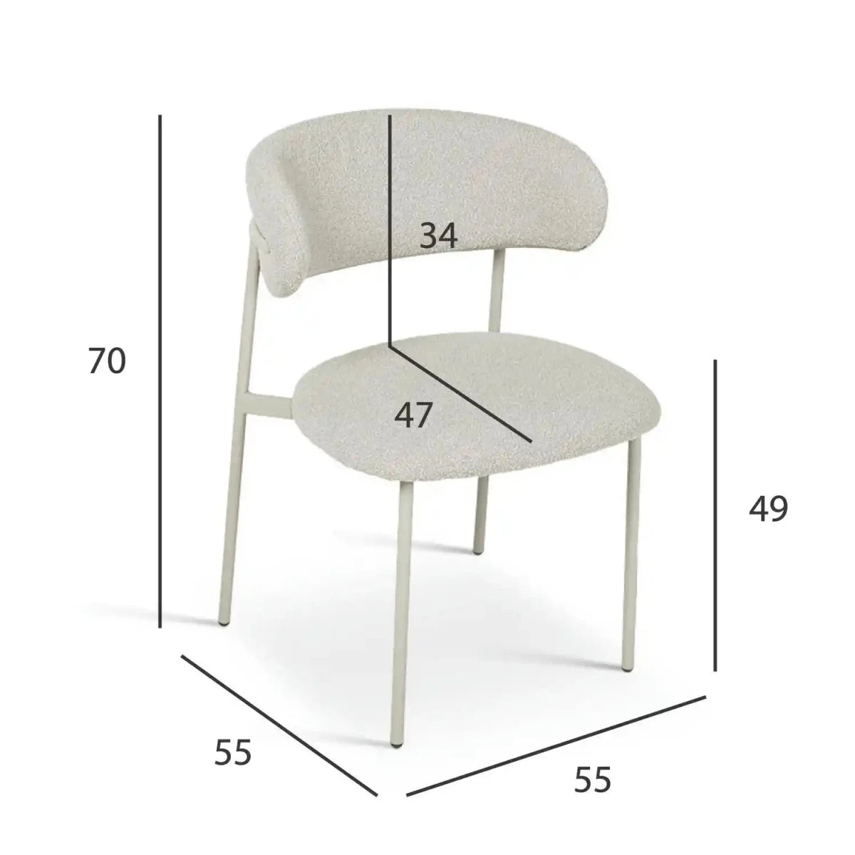6er Set Esszimmerstühle Diana - Beige - FURNHOUSE
