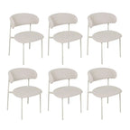 6er Set Esszimmerstühle Diana, Stoff Beige