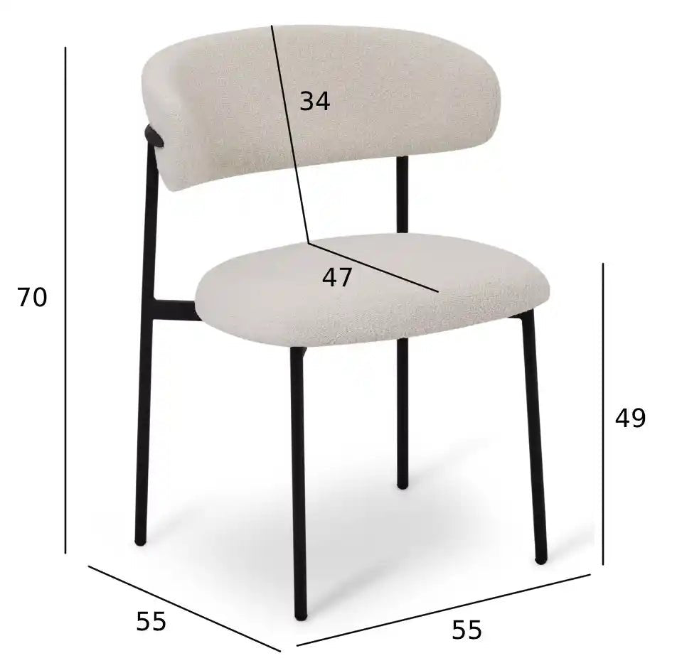 6er Set Esszimmerstühle Diana - Cremeweiß - FURNHOUSE