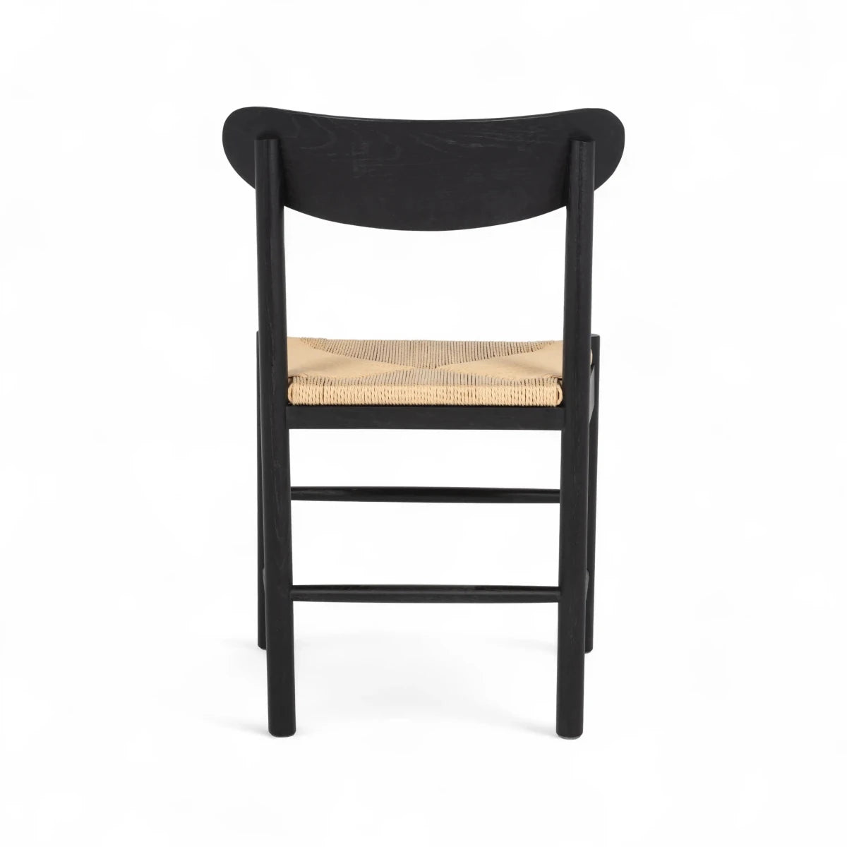 2er Set Esszimmerstühle Malou mit Geflechtsitz - Schwarz - FURNHOUSE