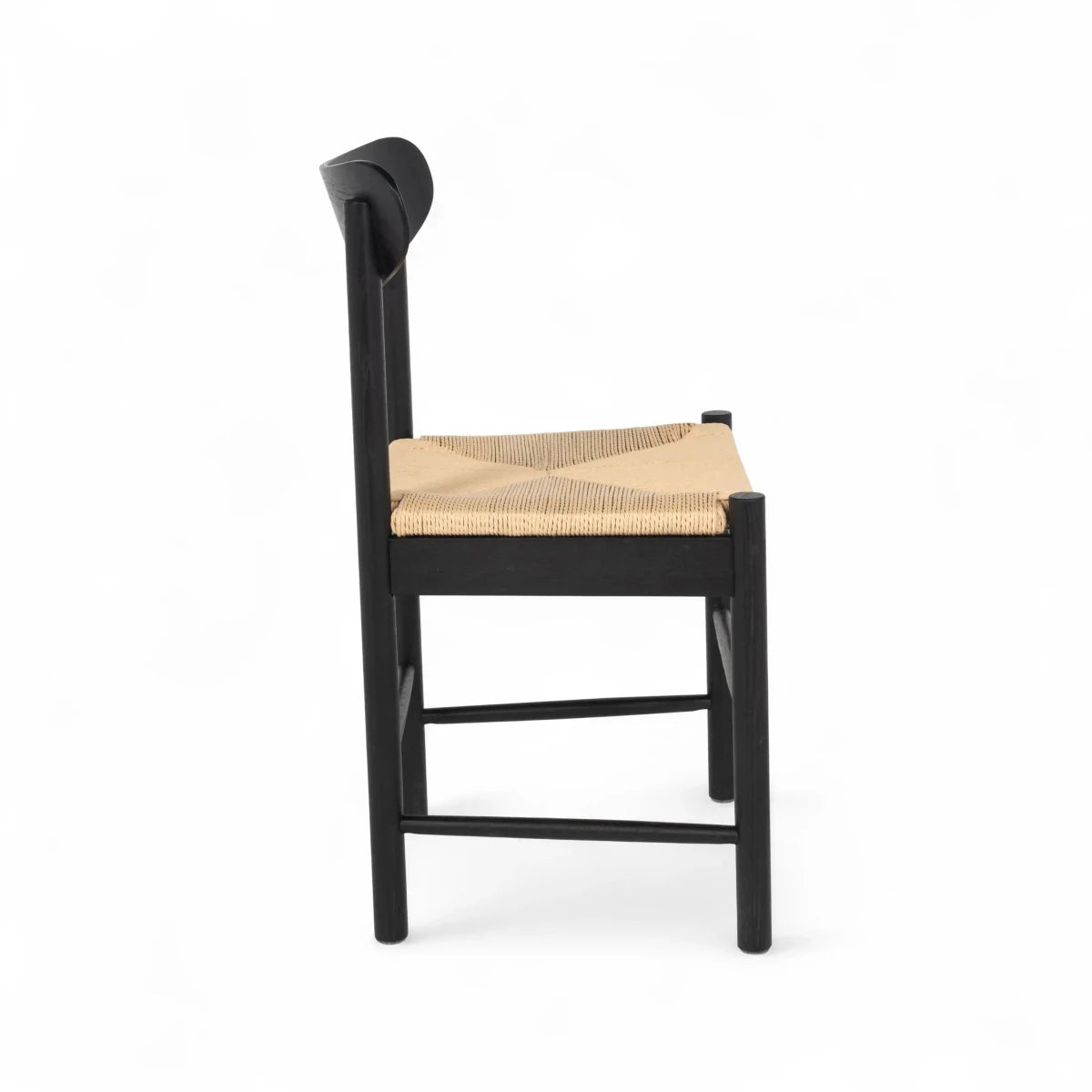 2er Set Esszimmerstühle Malou mit Geflechtsitz - Schwarz - FURNHOUSE