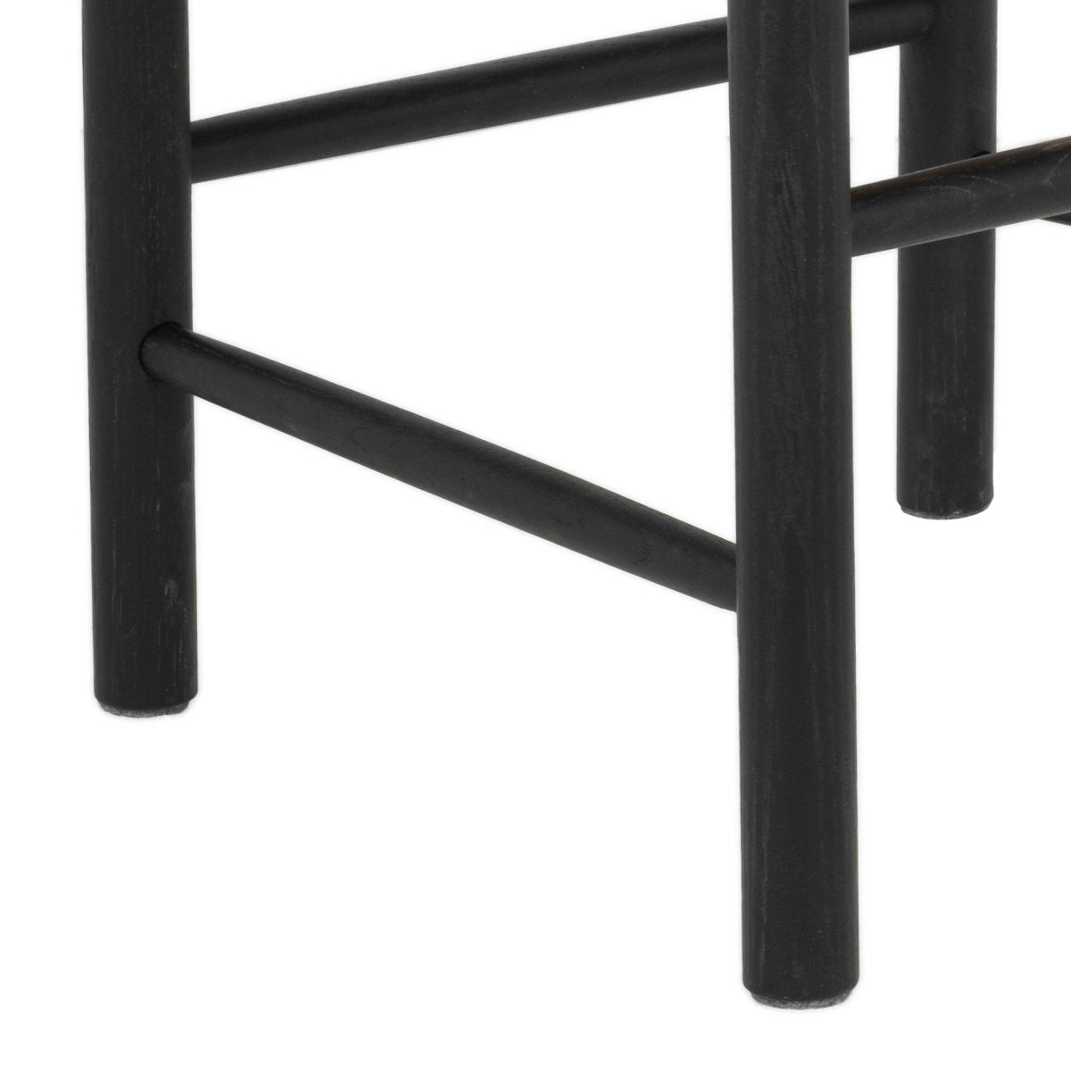 6er Set Esszimmerstühle Malou mit Geflechtsitz - Schwarz - FURNHOUSE