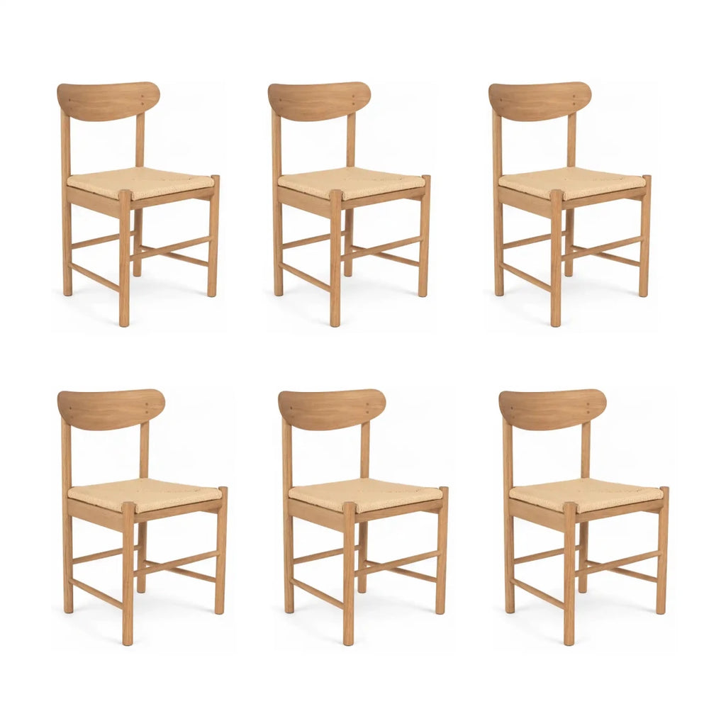 6er Set Esszimmerstühle Malou mit Geflechtsitz - Wildeiche - FURNHOUSE