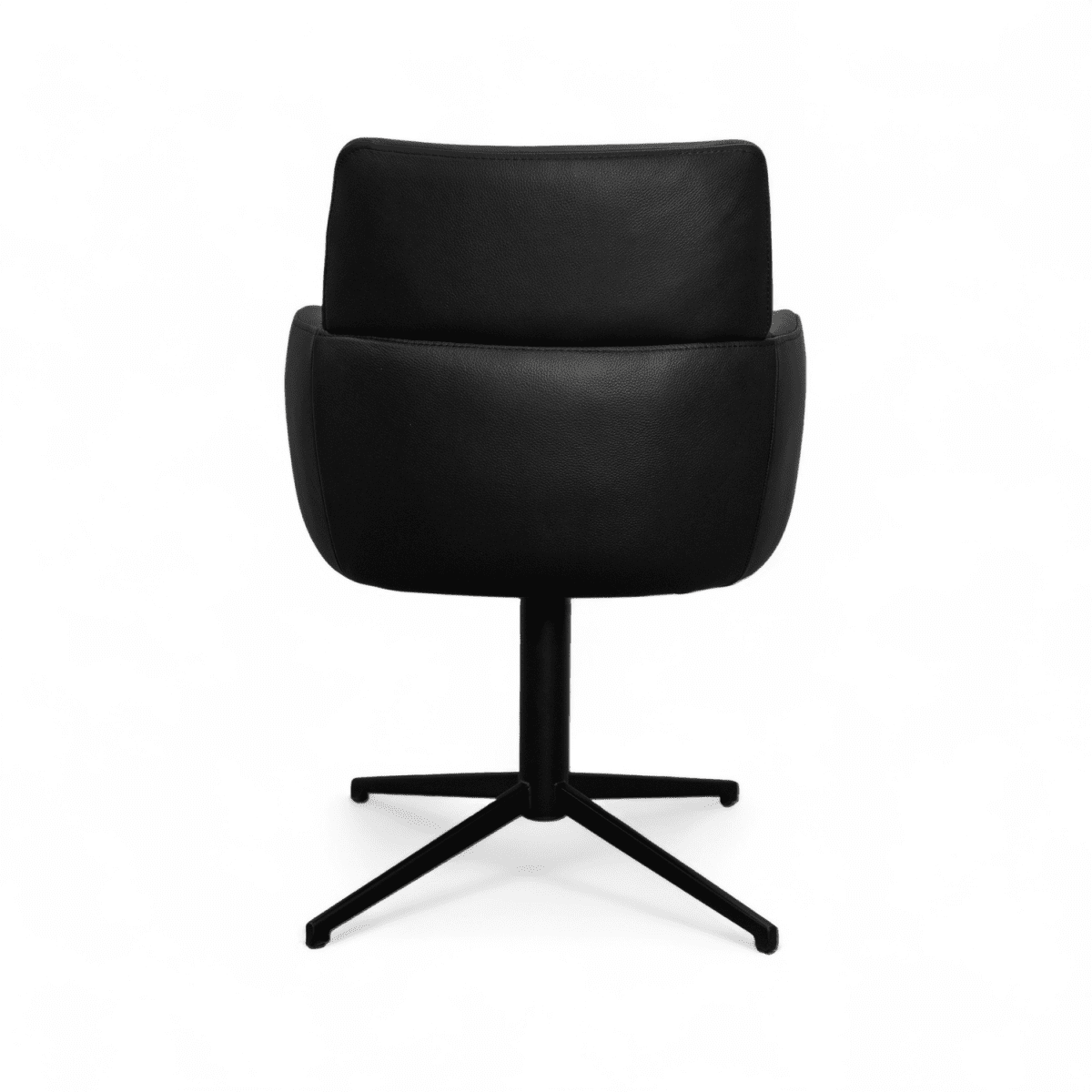 6er Set Esszimmerstühle mit Armlehne - Drehbar - Schwarz - FURNHOUSE