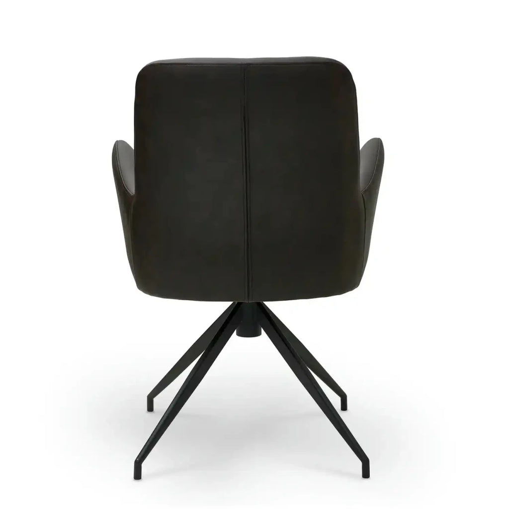 6er Set Esszimmerstühle mit Armlehne Jennifer - Drehbar - Dunkelbraun - FURNHOUSE