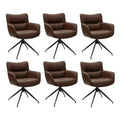 6er Set Esszimmerstühle mit Armlehne Jessica - Drehbar - Cognacbraun - FURNHOUSE