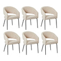 6er Set Esszimmerstühle mit Armlehne Natalie - Beige - FURNHOUSE