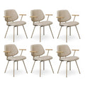 6er Set Esszimmerstühle mit Armlehne Sofia - Beige - FURNHOUSE