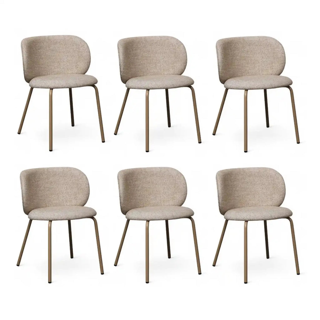 6er Set Esszimmerstühle Nanna - Beige - FURNHOUSE