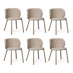 6er Set Esszimmerstühle Nanna, Stoff Beige
