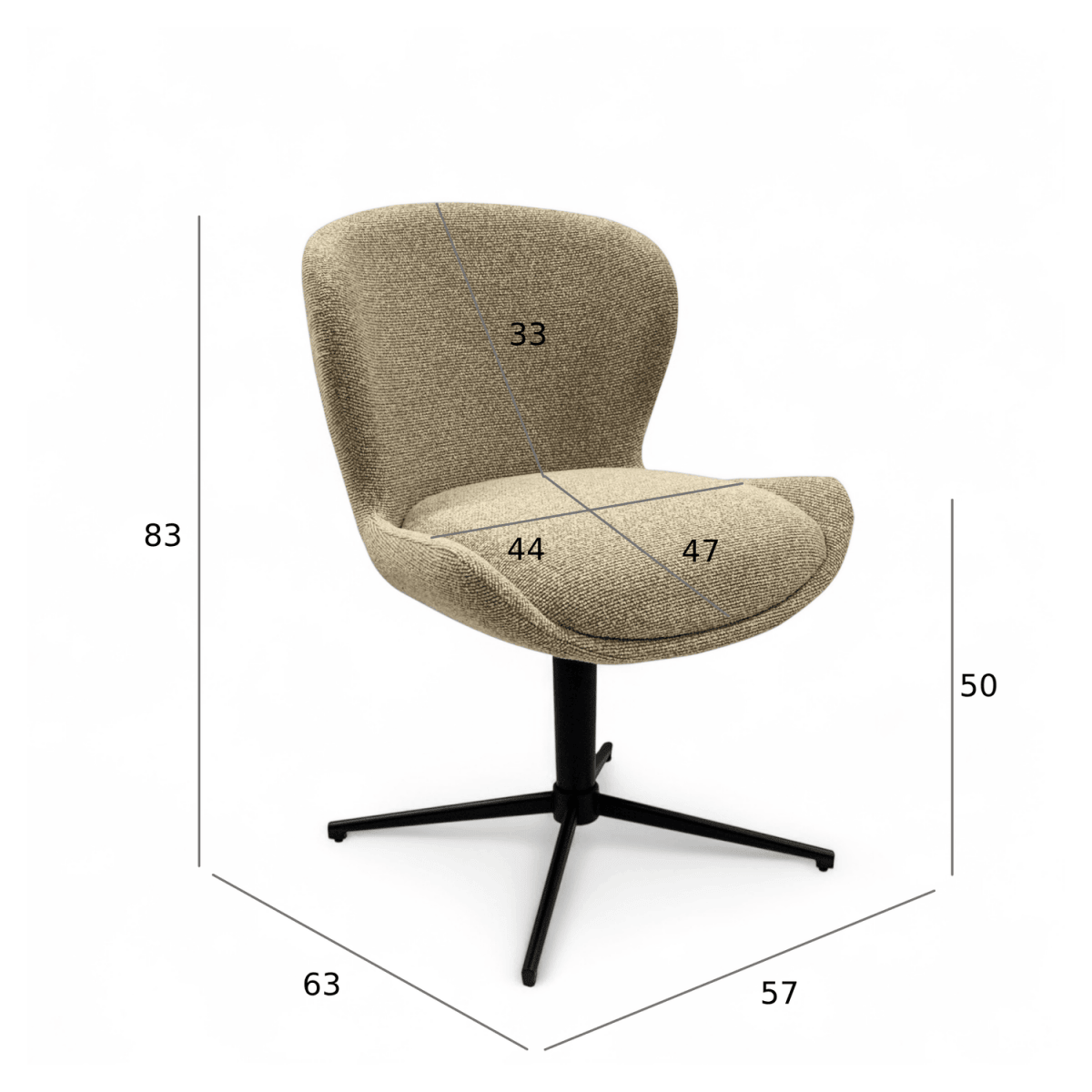 6er Set Esszimmerstühle Nicklas - Drehbar - Beige - FURNHOUSE