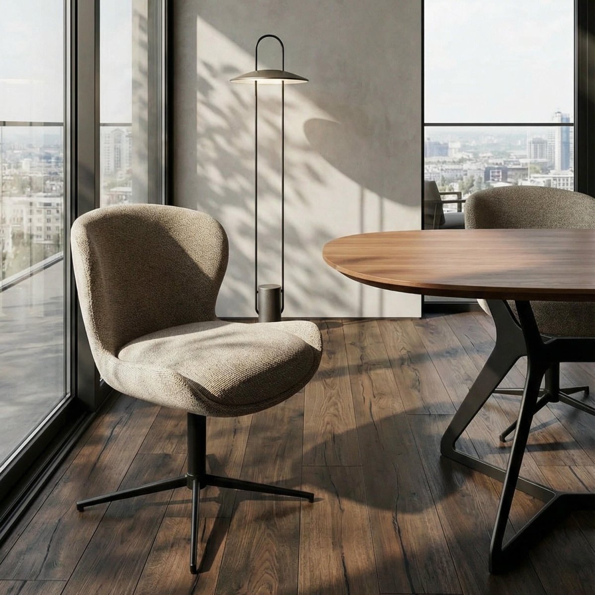 6er Set Esszimmerstühle Nicklas - Drehbar - Beige - FURNHOUSE