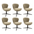 6er Set Esszimmerstühle Nicklas - Drehbar - Beige - FURNHOUSE