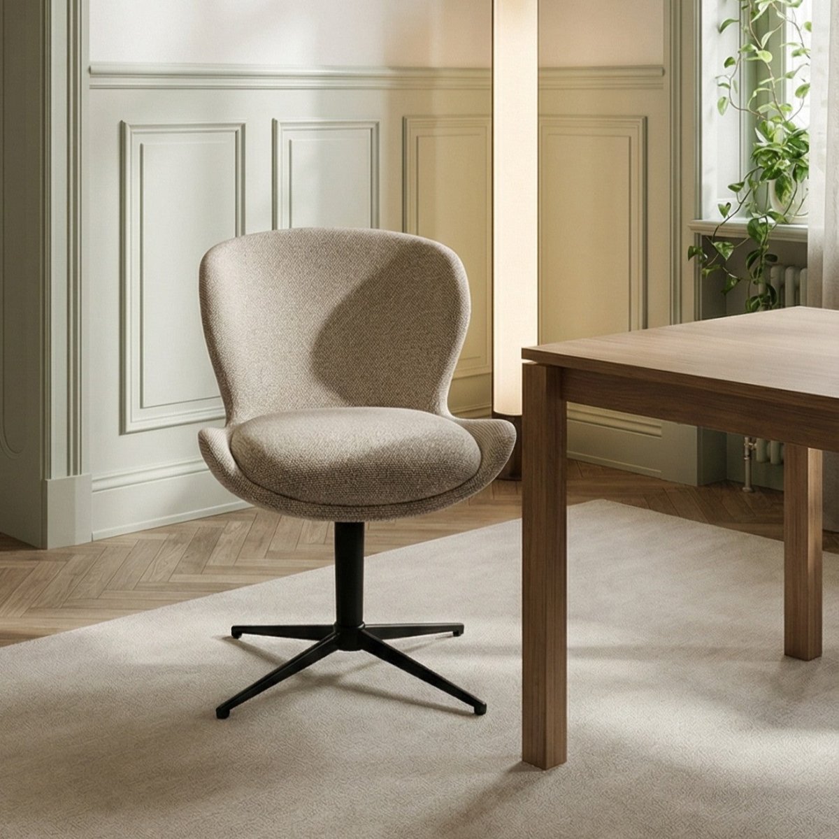 6er Set Esszimmerstühle Nicklas - Drehbar - Beige - FURNHOUSE