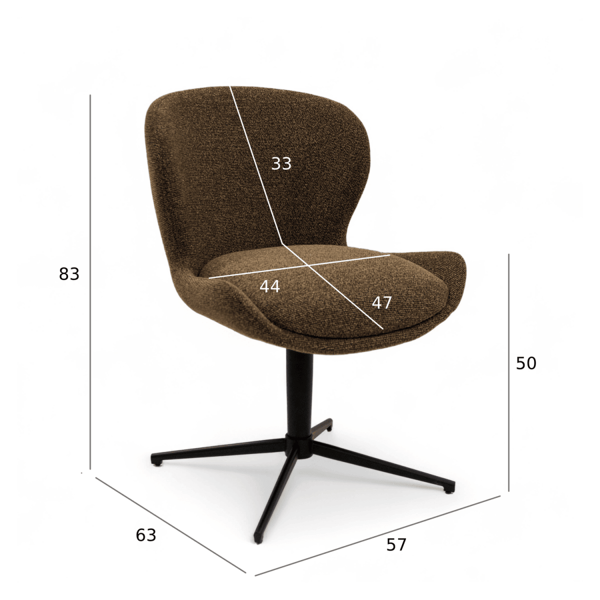 6er Set Esszimmerstühle Nicklas - Drehbar - Braun - FURNHOUSE