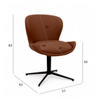 6er Set Esszimmerstühle Nicklas - Drehbar - Dunkelbraun - FURNHOUSE