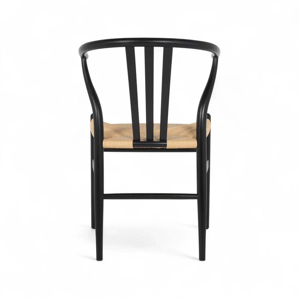 6er Set Esszimmerstühle Nikoline mit Geflechtsitz - Schwarz - FURNHOUSE