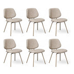 6er Set Esszimmerstühle Sofia, Stoff Beige