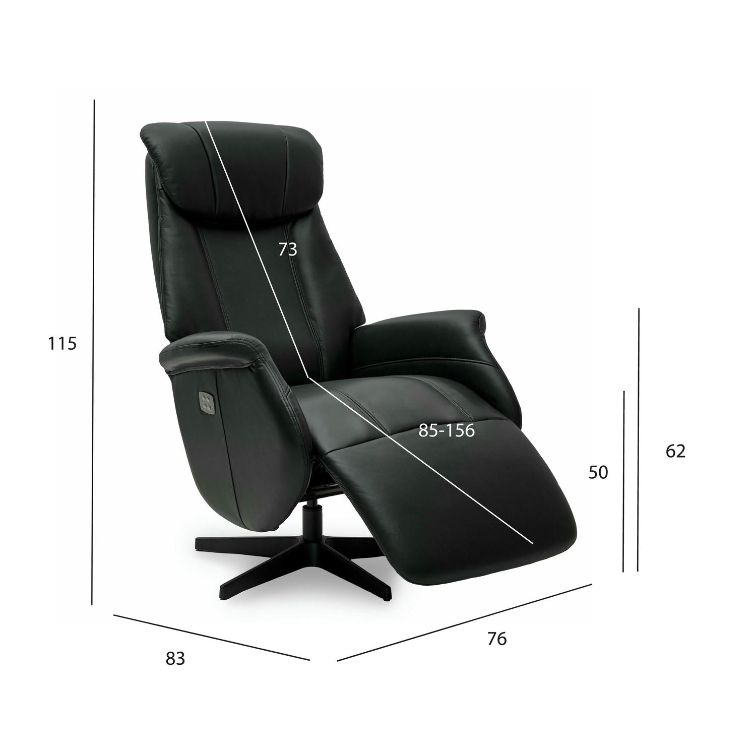 Bonanza Elektrischer Relaxsessel - Echtleder Schwarz