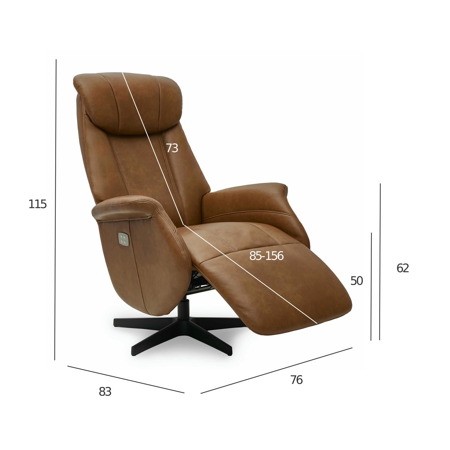 Bonanza Elektrischer Relaxsessel - Echtleder Cognac Braun