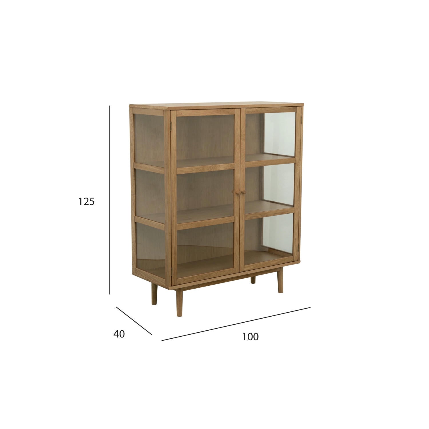 Svendborg Highboard mit Glastüren - 100 cm breit - Wildeiche Natur