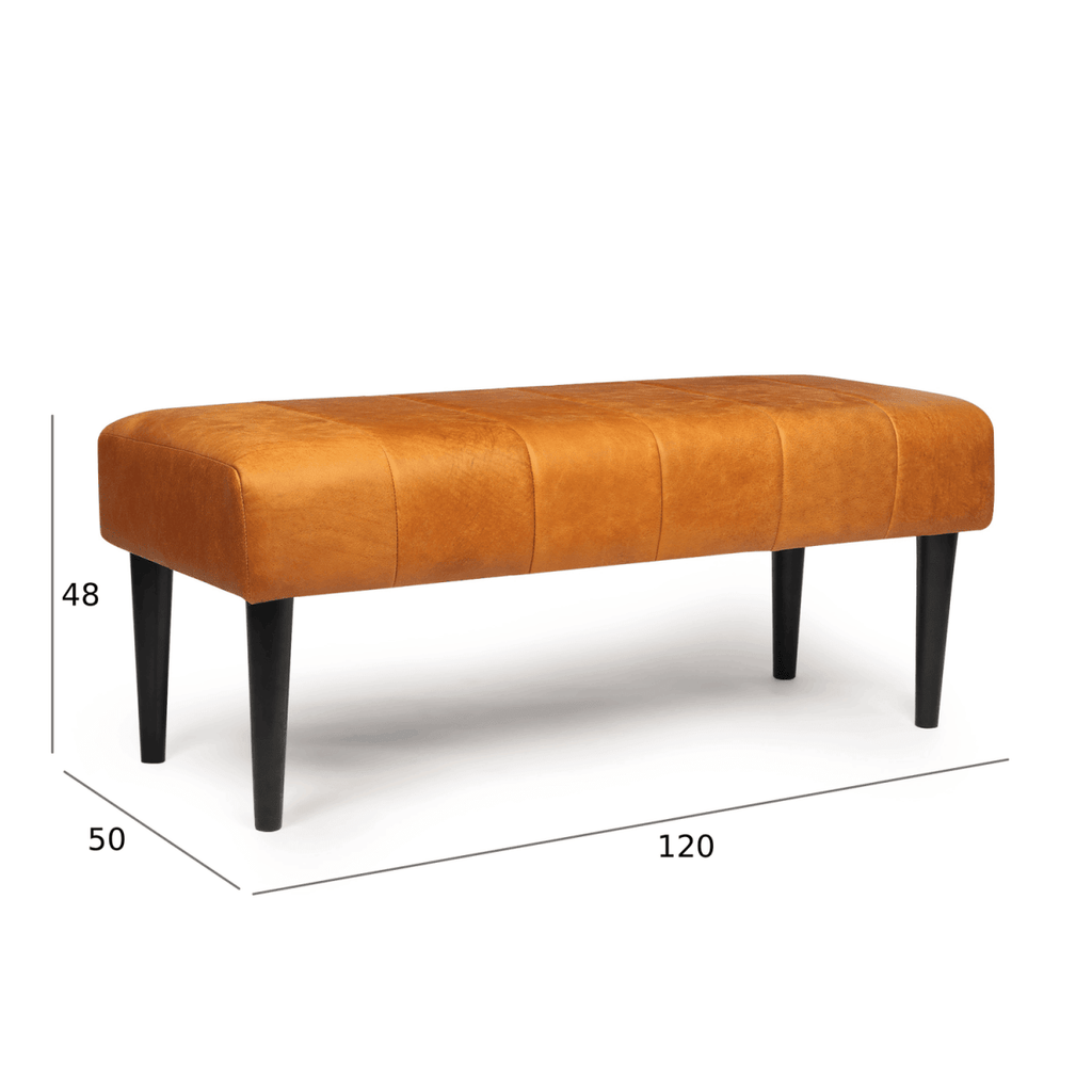 Athea Sitzbank 120 cm - Cognacbraun - FURNHOUSE