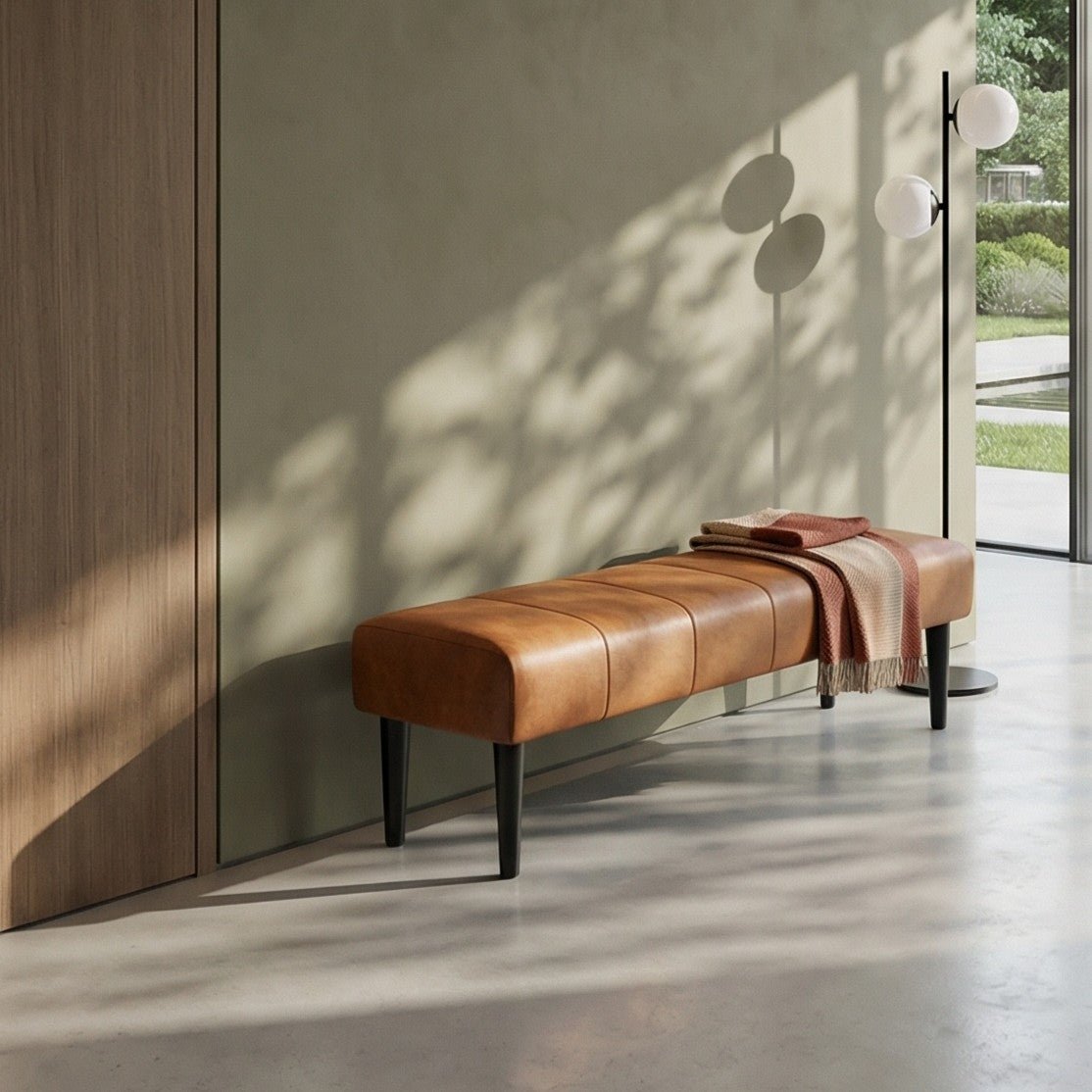 Athea Sitzbank 120 cm - Cognacbraun - FURNHOUSE