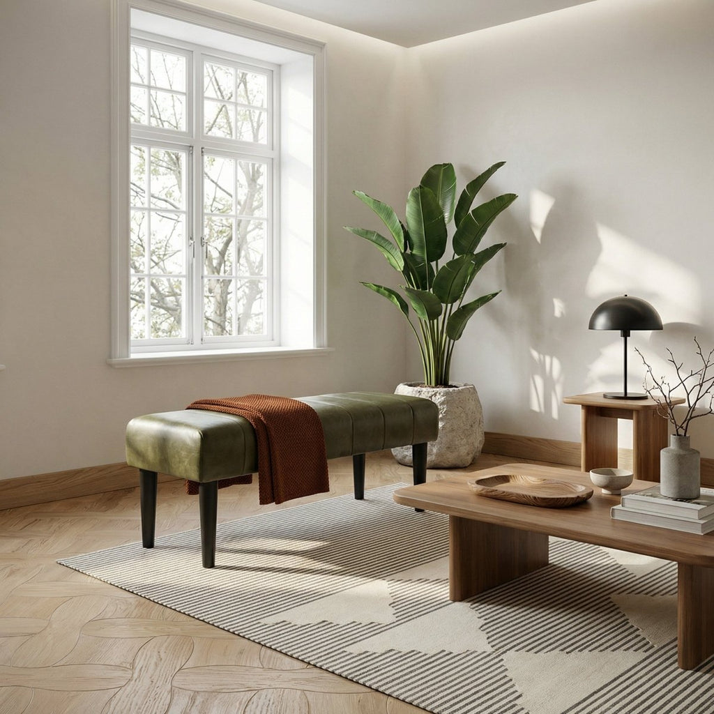 Athea Sitzbank 120 cm - Olivgrün - FURNHOUSE