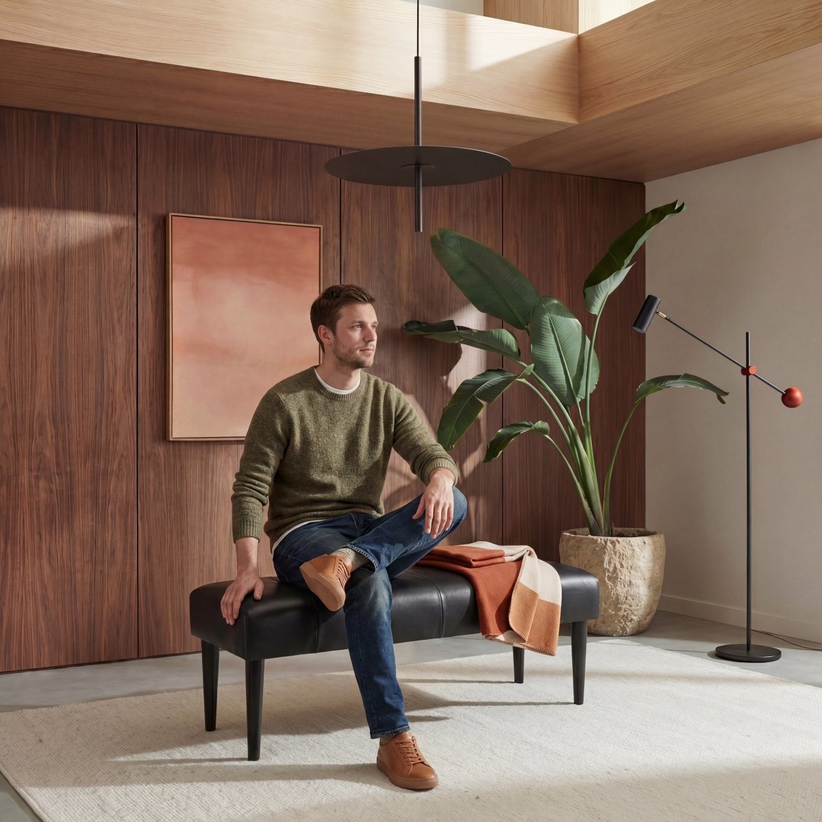 Athea Sitzbank 120 cm - Schwarz - FURNHOUSE