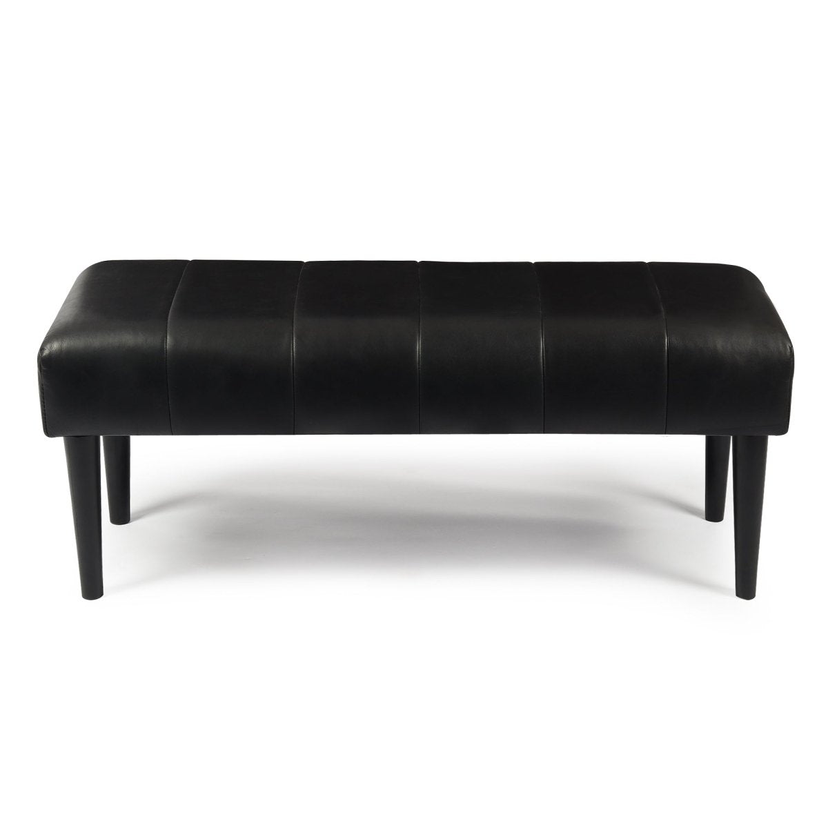 Sitzbank Athea 120 cm - Echtleder Schwarz - Esszimmerbank Gepolstert