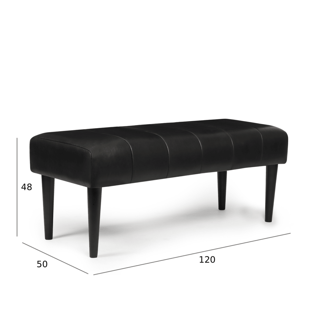 Athea Sitzbank 120 cm - Schwarz - FURNHOUSE
