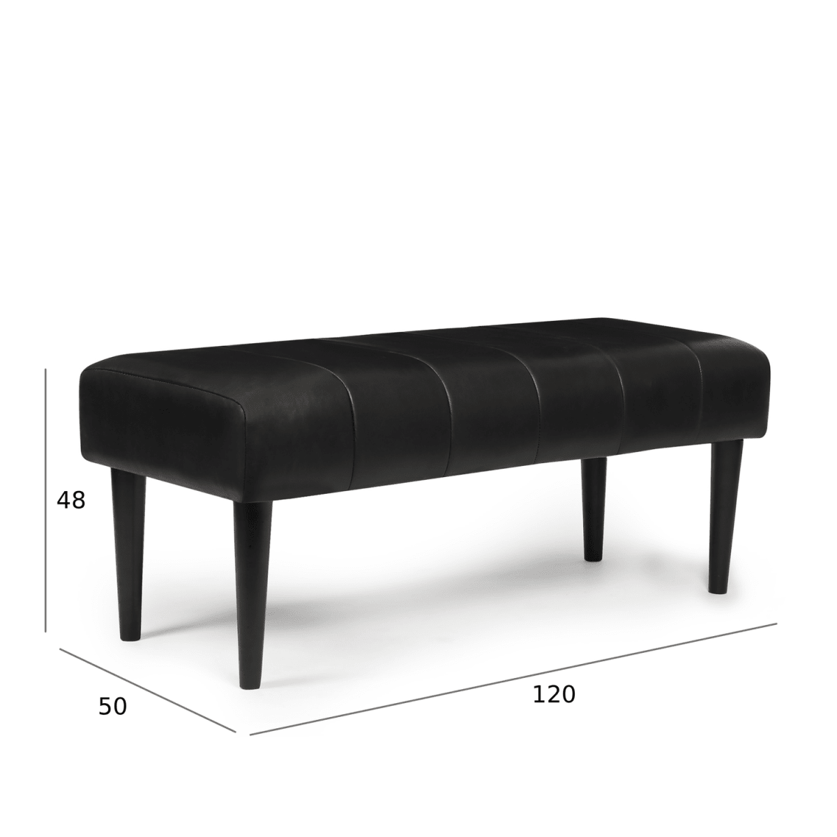 Athea Sitzbank 120 cm - Schwarz - FURNHOUSE