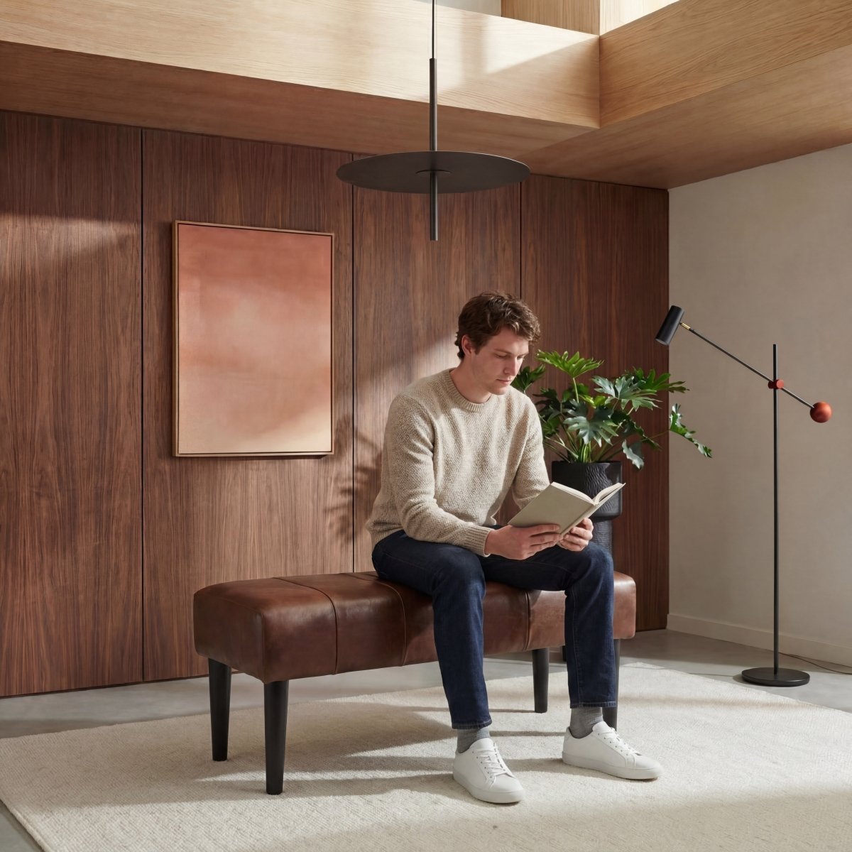 Athea Sitzbank 92 cm - Dunkelbraun - FURNHOUSE
