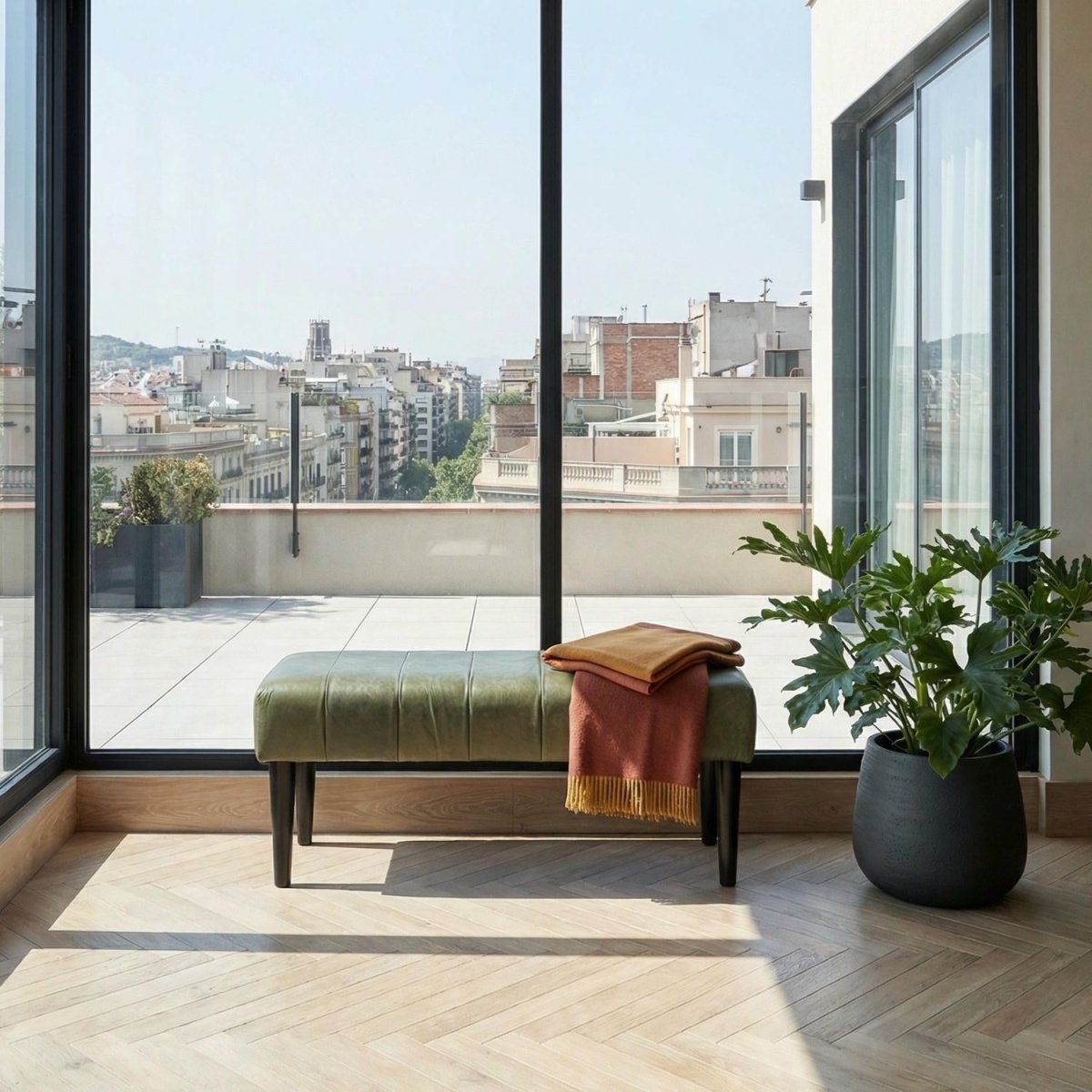 Athea Sitzbank 92 cm - Olivgrün - FURNHOUSE