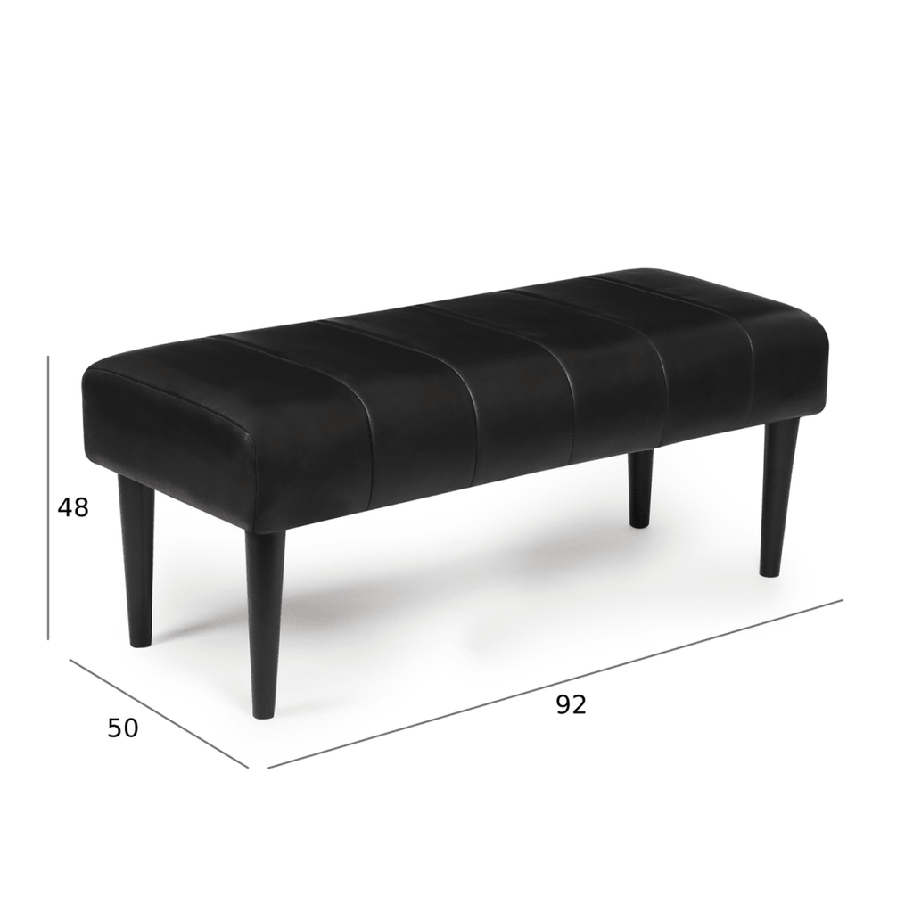 Athea Sitzbank 92 cm - Schwarz - FURNHOUSE