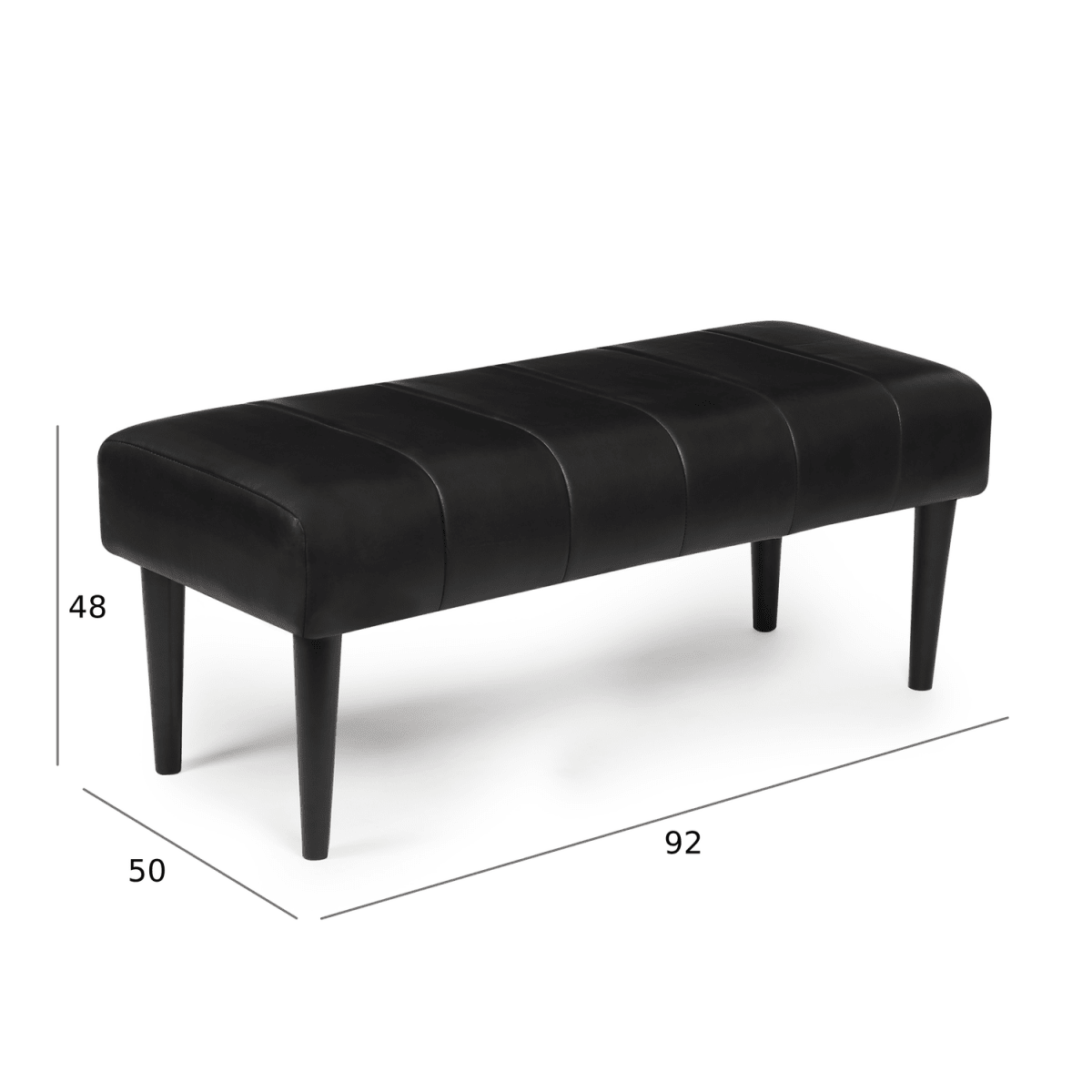 Athea Sitzbank 92 cm - Schwarz - FURNHOUSE