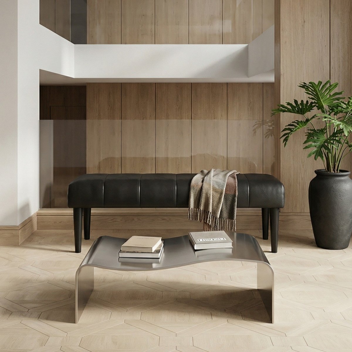 Athea Sitzbank 92 cm - Schwarz - FURNHOUSE