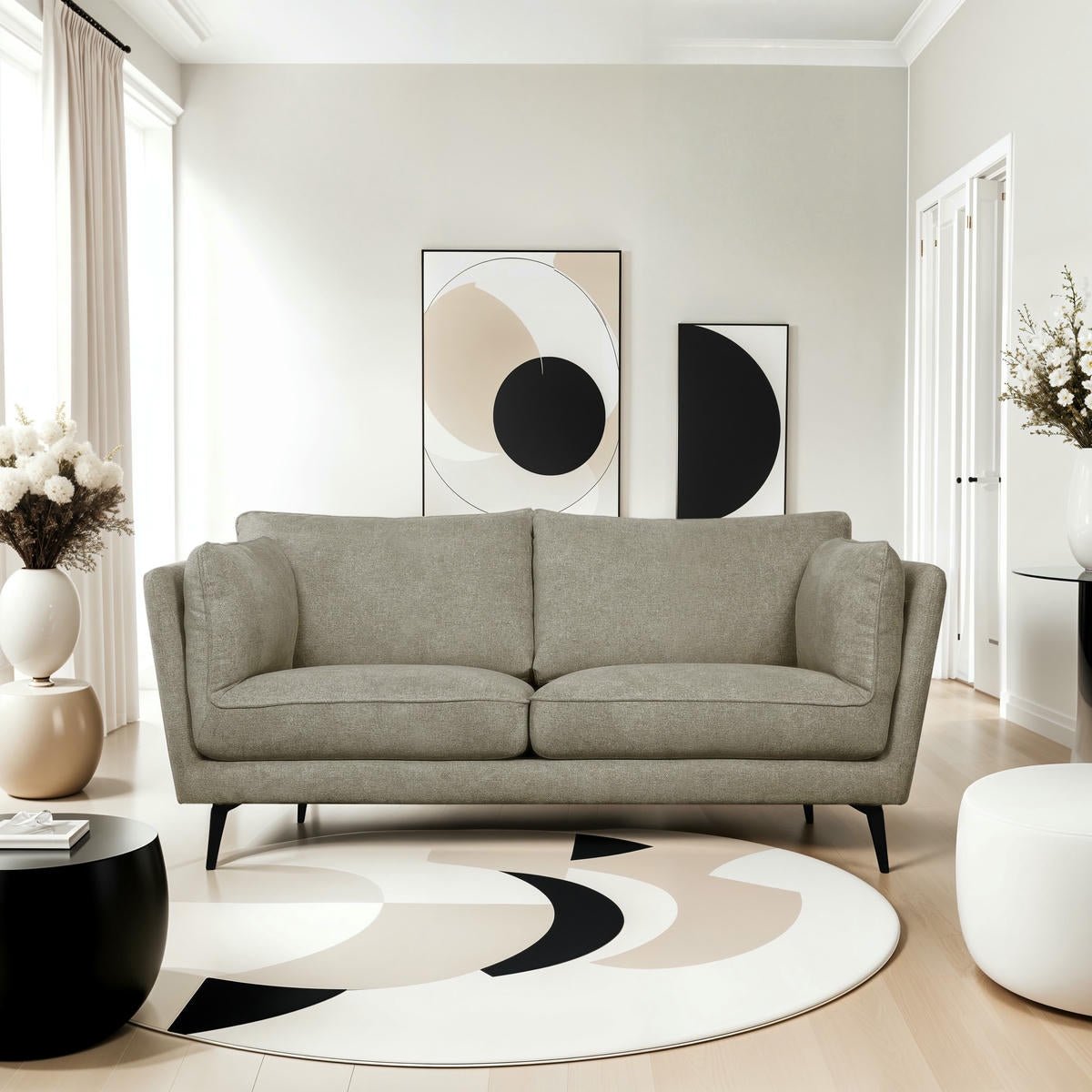 Bari 2-Sitzer Sofa - Stoffbezug Beige - FURNHOUSE